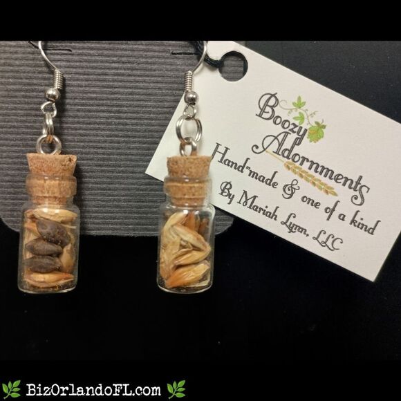 HANDCRAFTED: Boozy Adornments Hops & Grains Earrings & Necklace Set *RARE & NWT* - Picture 4 of 7